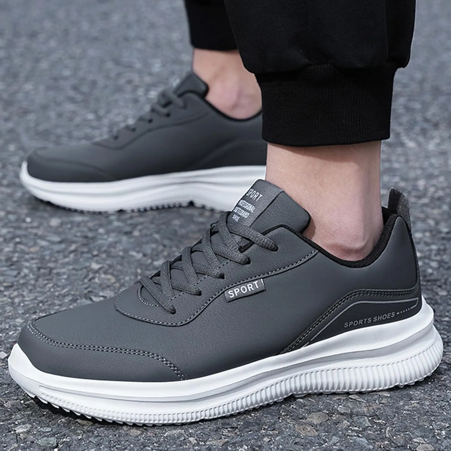 Men's Breathable Mesh Running Shoes Comfortable Breathable Stretch Canvas Slip on Sneaker Men's Recovery Shoes
