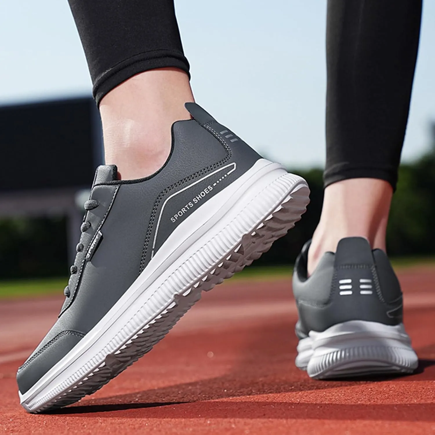 Men's Breathable Mesh Running Shoes Comfortable Breathable Stretch Canvas Slip on Sneaker Men's Recovery Shoes