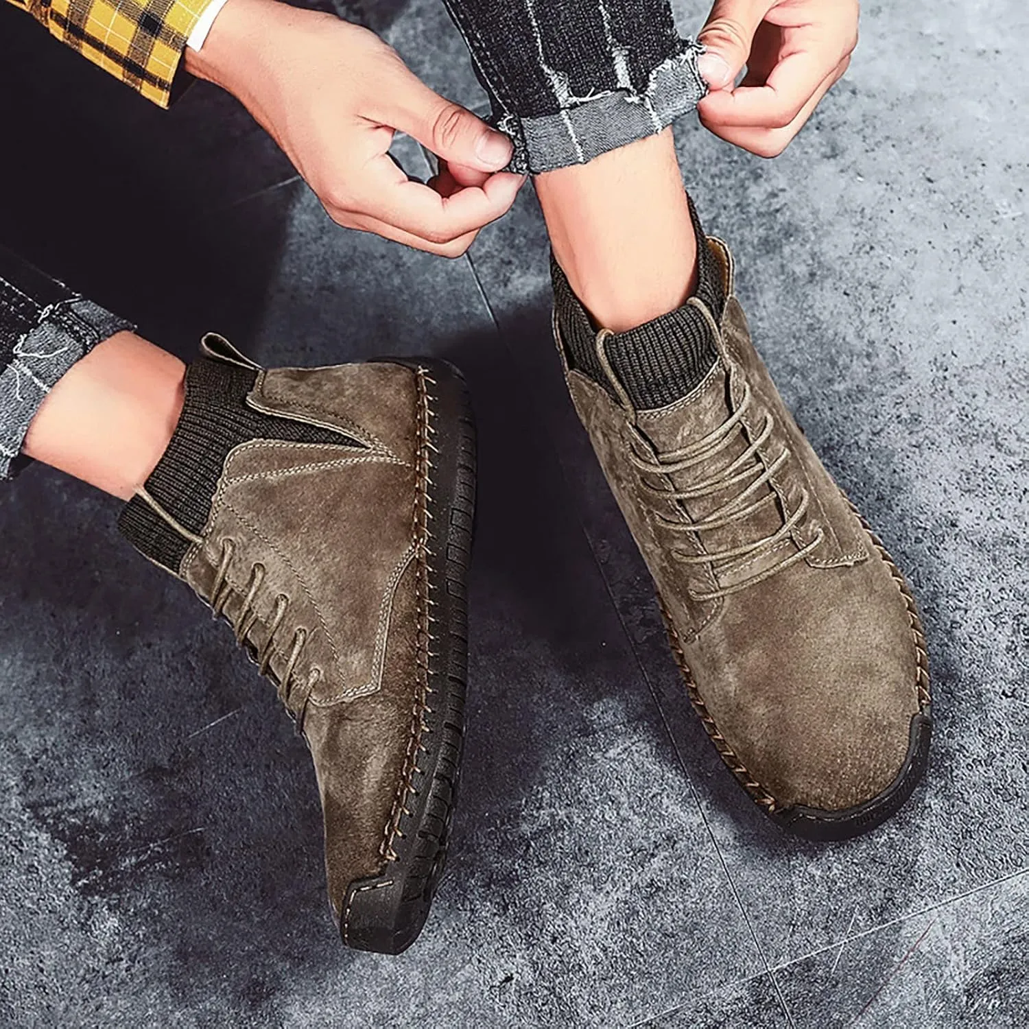 Men's British Large Casual Suede Handmade Foreign Trade Sports Shoes Men's Suede Classic Sneaker