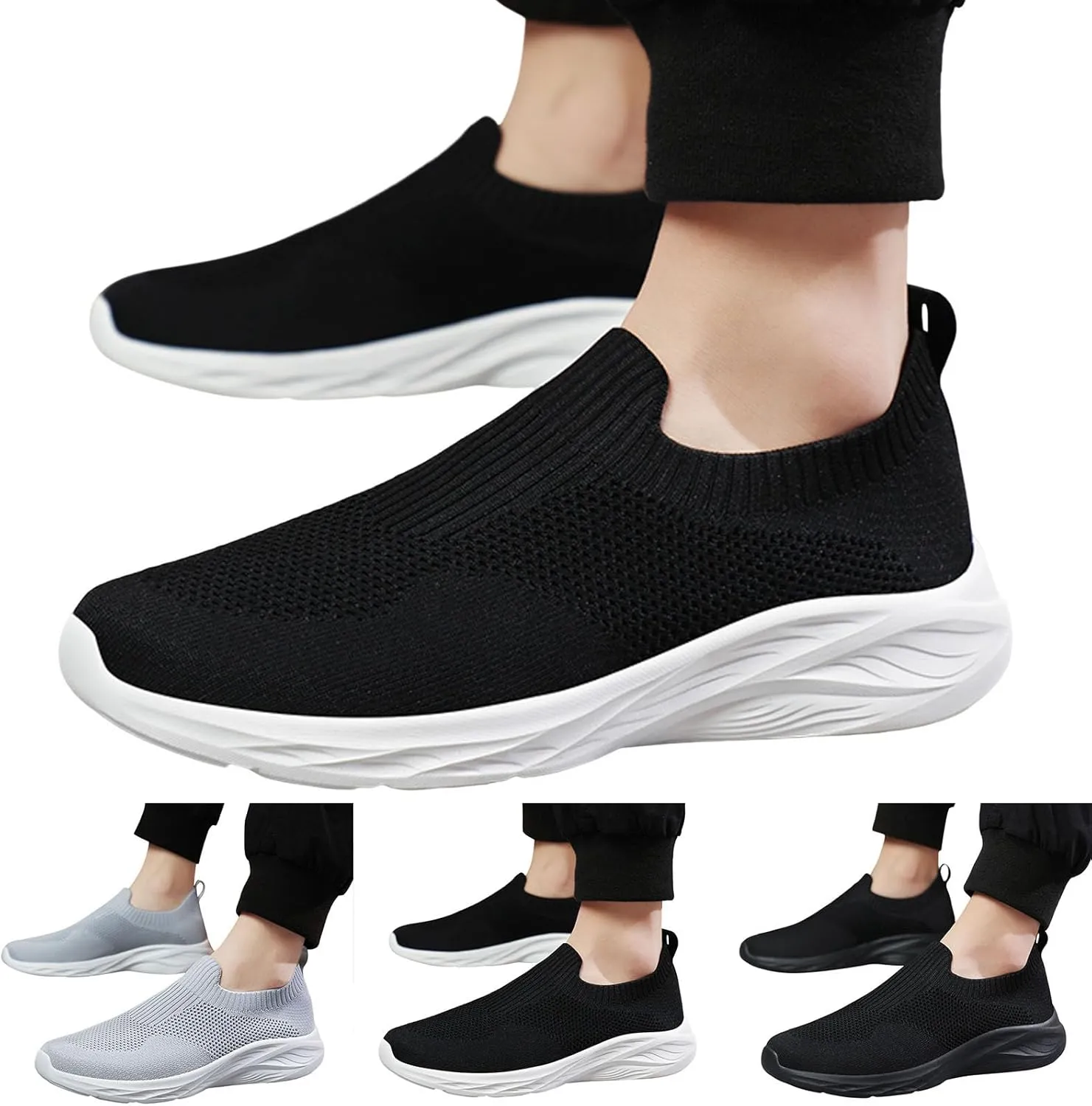 Men's Casual Dress Sneakers Men Sports Shoes Fashionable New Pattern Simple Pure Color Breathable Comfortable