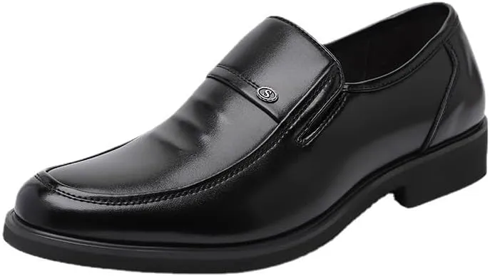 Men's Casual Slip Resistant Work Oxfordon Loafers Breathable for Wedding Office Business Leather for Derby Shoes