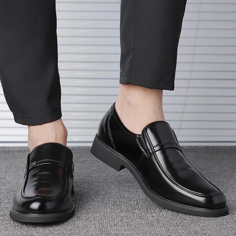 Men's Casual Slip Resistant Work Oxfordon Loafers Breathable for Wedding Office Business Leather for Derby Shoes