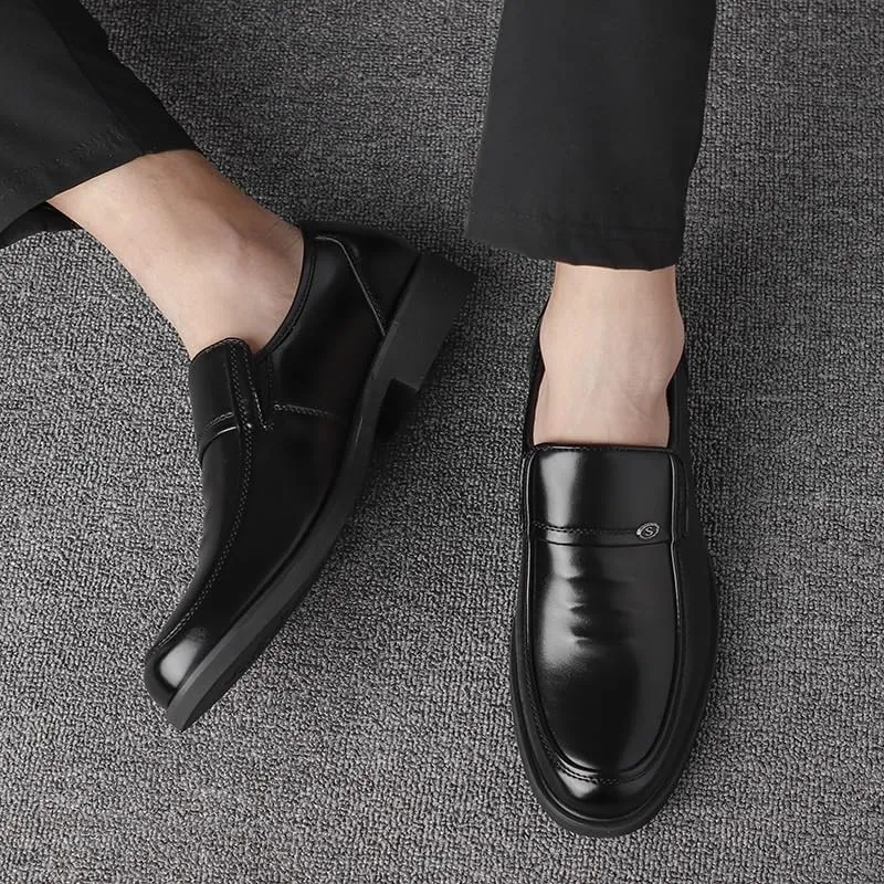 Men's Casual Slip Resistant Work Oxfordon Loafers Breathable for Wedding Office Business Leather for Derby Shoes