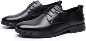 Mens Derby Shoes Luxury Modern Leather Business Casual Scale Pattern Comfort Formal Shoes Breathable Classic Lace-up Formal Tuxedo Derby Shoes(9)