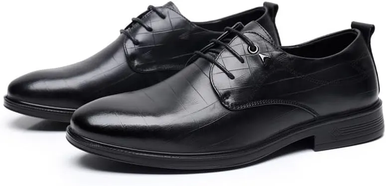 Mens Derby Shoes Luxury Modern Leather Business Casual Scale Pattern Comfort Formal Shoes Breathable Classic Lace-up Formal Tuxedo Derby Shoes(9)