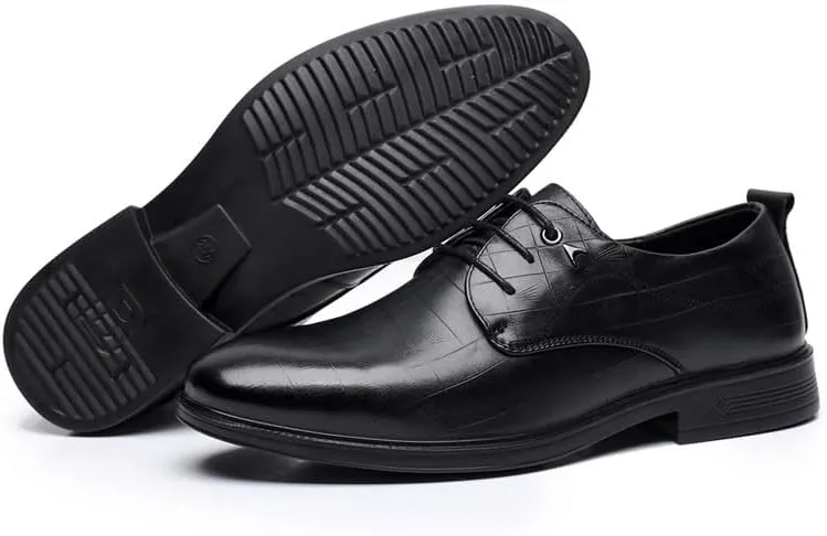 Mens Derby Shoes Luxury Modern Leather Business Casual Scale Pattern Comfort Formal Shoes Breathable Classic Lace-up Formal Tuxedo Derby Shoes(9)
