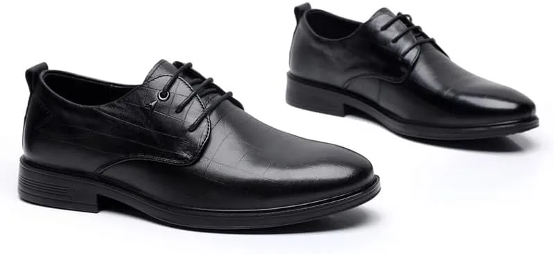 Mens Derby Shoes Luxury Modern Leather Business Casual Scale Pattern Comfort Formal Shoes Breathable Classic Lace-up Formal Tuxedo Derby Shoes(9)