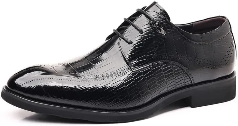 Men's Dress Shoes Genuine Leather Platform Lace-up Men Oxfords Walking Office Loafers Work Derby Shoes