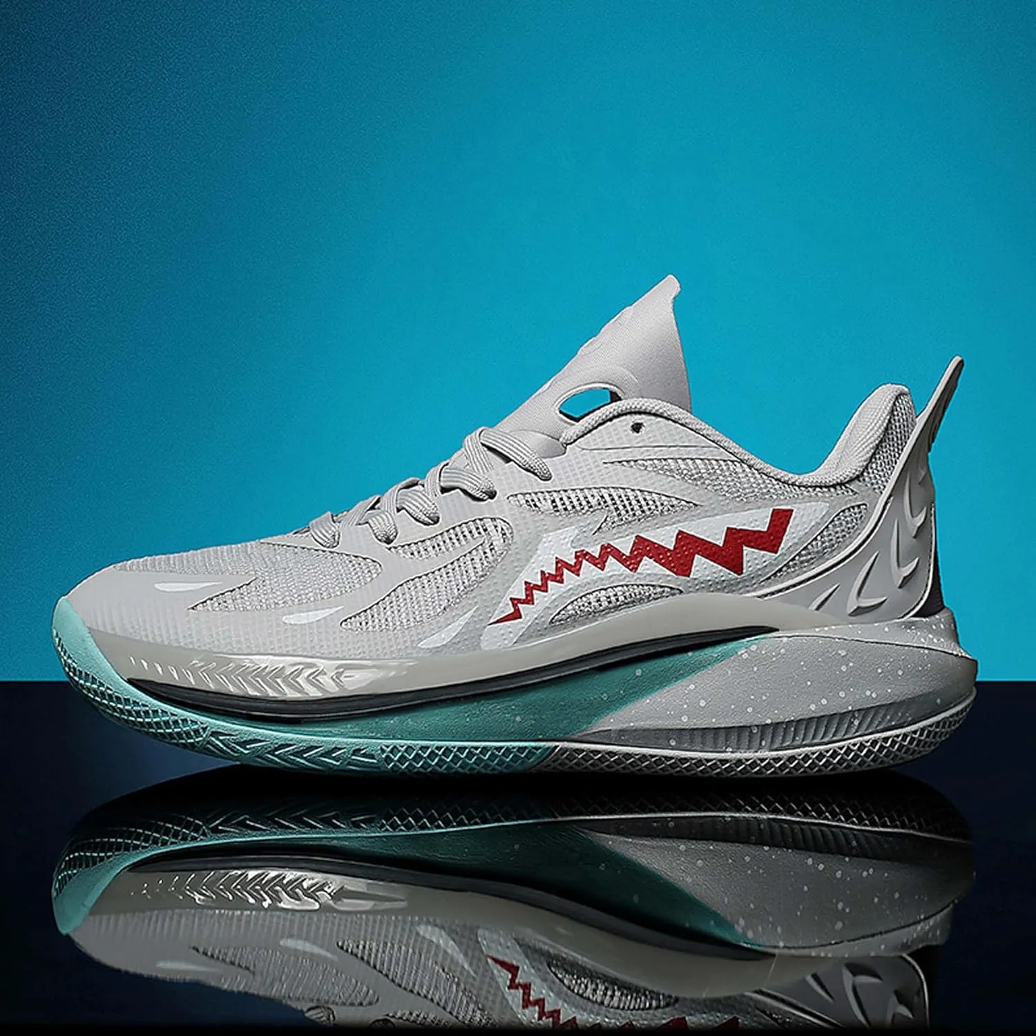 Men's Fashion Basketball Shoes Fashion Sneakers Breathable Mesh Casual Athletic Walking Shoes Non-Slip Wearable Training Sports Running Shoes