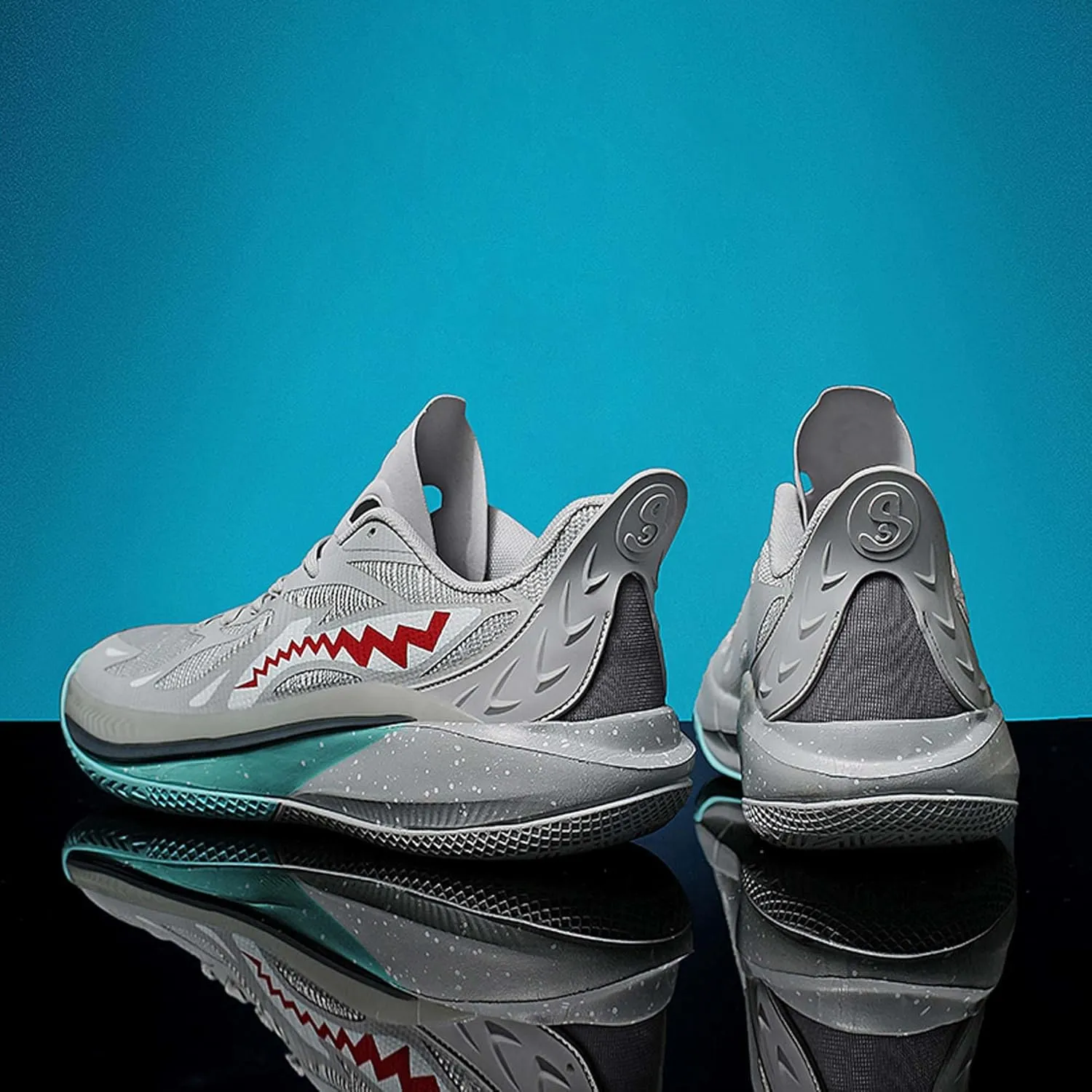 Men's Fashion Basketball Shoes Fashion Sneakers Breathable Mesh Casual Athletic Walking Shoes Non-Slip Wearable Training Sports Running Shoes