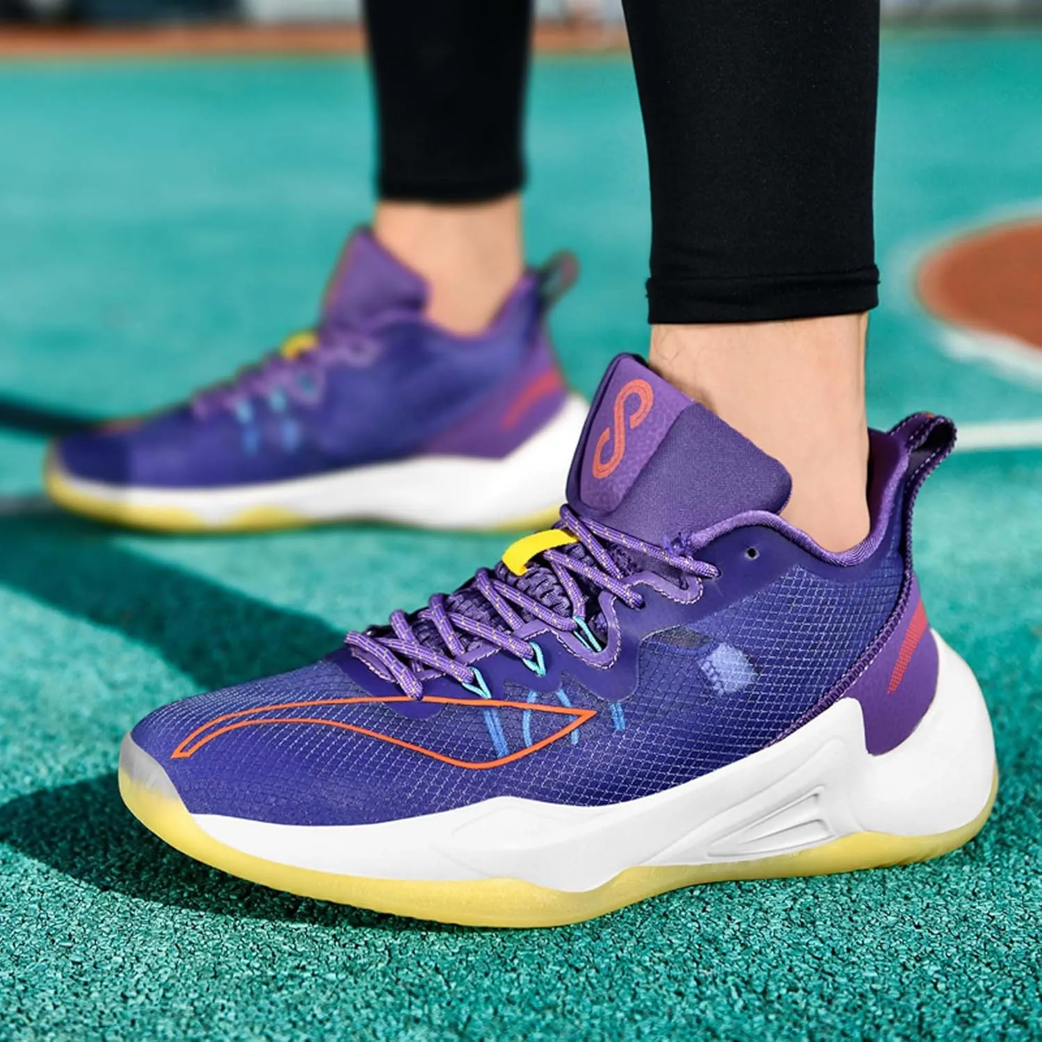 Men's Fashion Basketball Shoes Non-Slip Breathable Running Sneakers Outdoor Casual Sports Walking Shoes Street Personalized Trend Basketball Sneakers