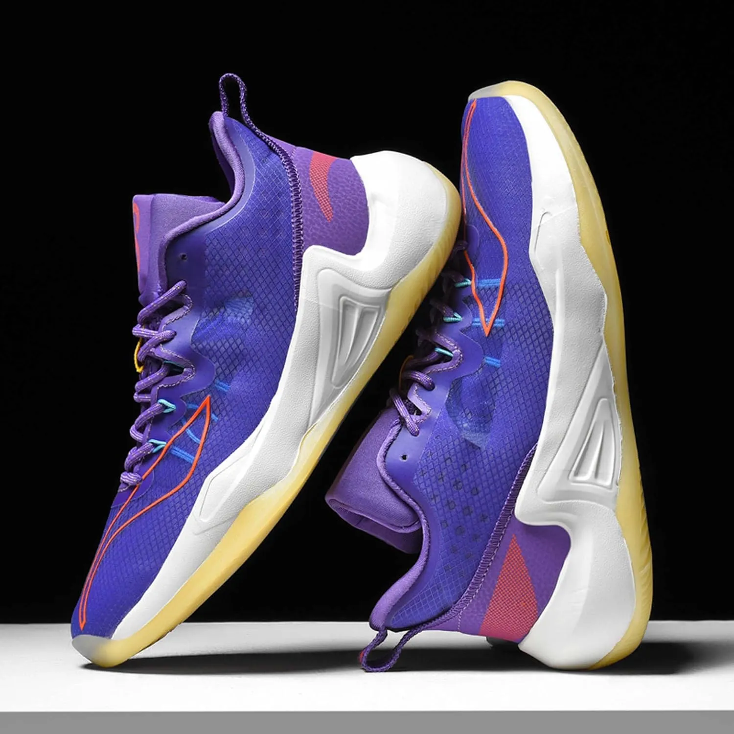 Men's Fashion Basketball Shoes Non-Slip Breathable Running Sneakers Outdoor Casual Sports Walking Shoes Street Personalized Trend Basketball Sneakers