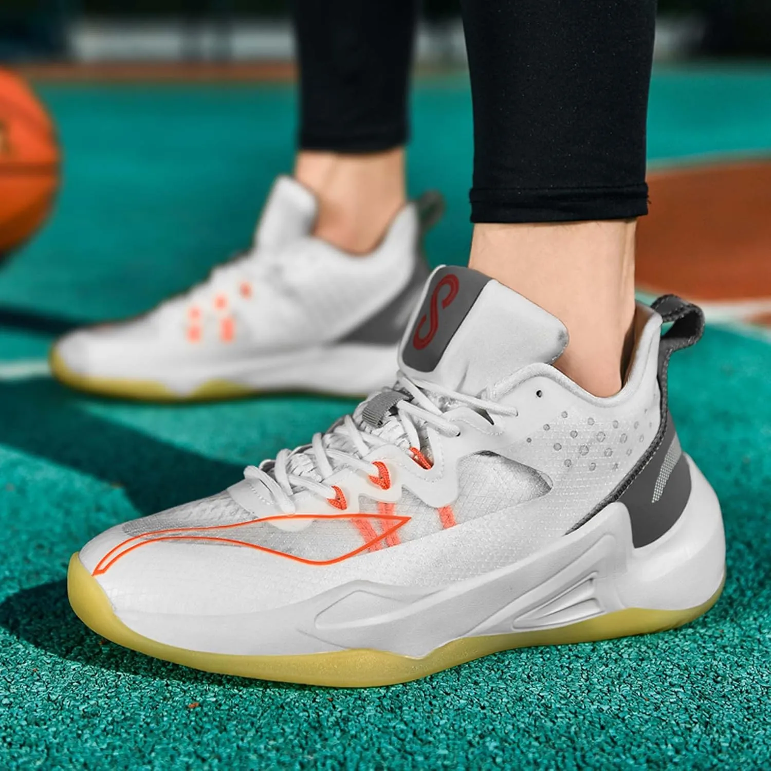 Men's Fashion Basketball Shoes Non-Slip Breathable Running Sneakers Outdoor Casual Sports Walking Shoes Street Personalized Trend Basketball Sneakers