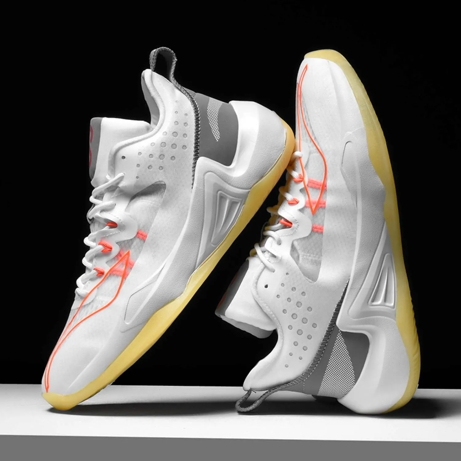 Men's Fashion Basketball Shoes Non-Slip Breathable Running Sneakers Outdoor Casual Sports Walking Shoes Street Personalized Trend Basketball Sneakers