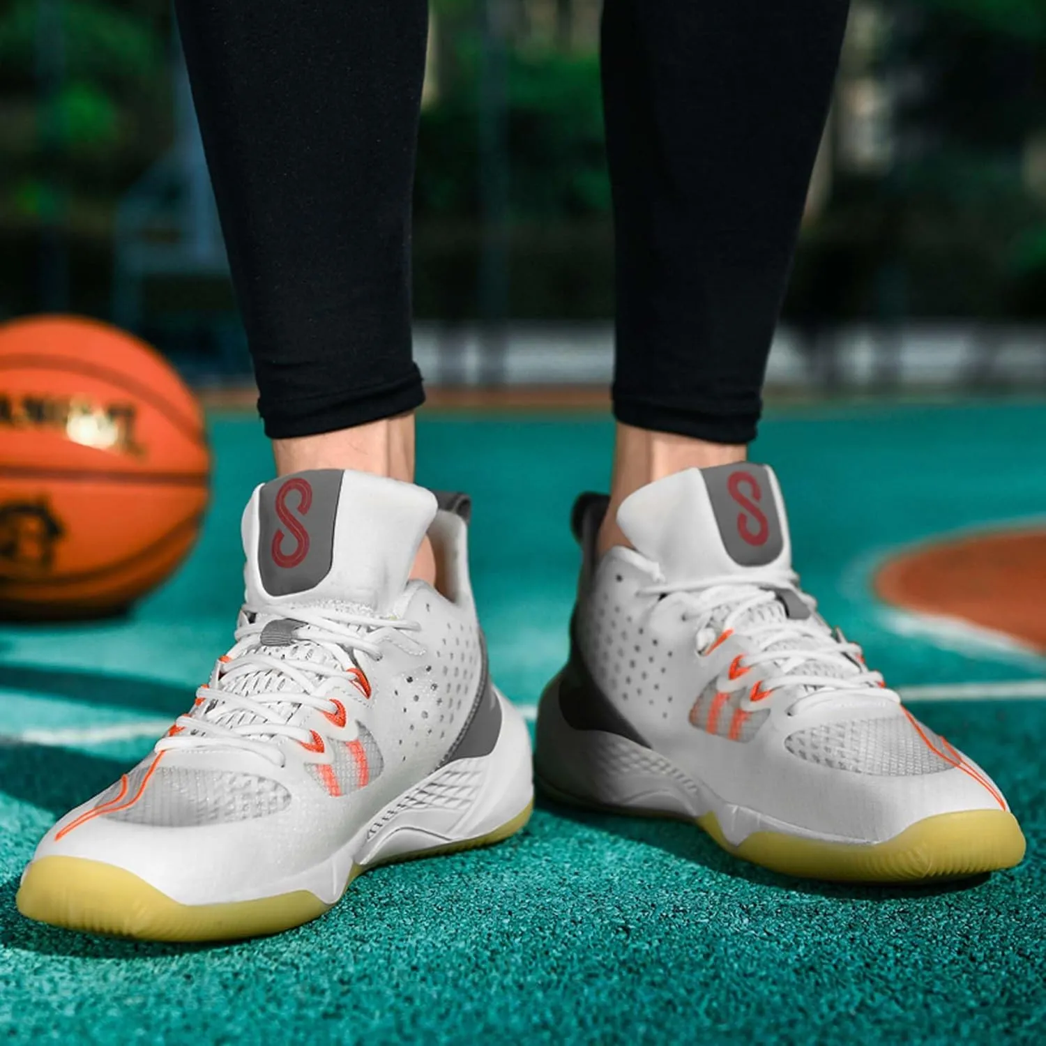 Men's Fashion Basketball Shoes Non-Slip Breathable Running Sneakers Outdoor Casual Sports Walking Shoes Street Personalized Trend Basketball Sneakers