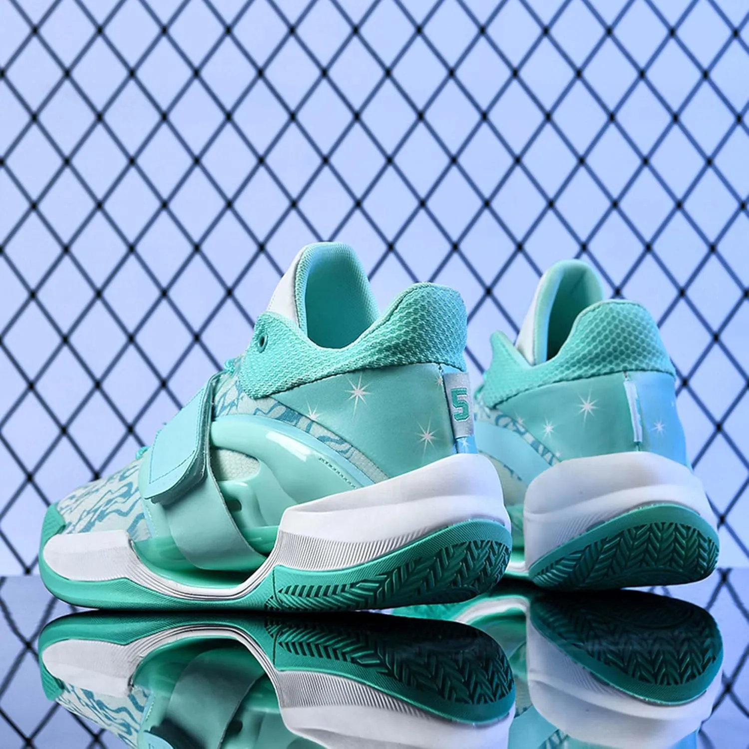 Men's Fluorescent Basketball Shoes Non-Slip Cushioning Youth Training Running Basketball Sneakers Comfortable Breathable Women's Fitness Tennis Basketball Sneakers