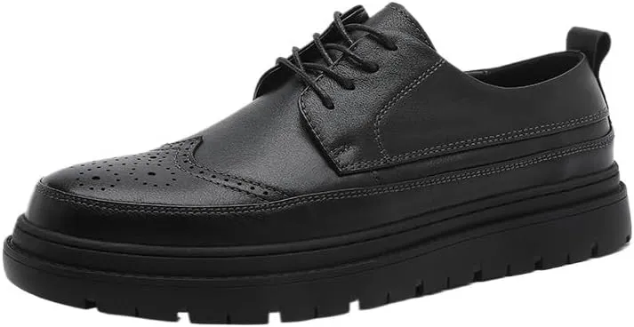 Men's Genuine Leather Business Brogue Handmade Formal Oxfords Shoe