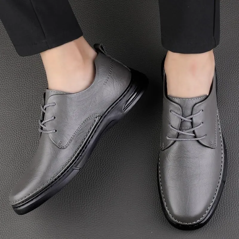 Men's Genuine Leather Oxford Shoes Men Fashion Loafers Shoes Breathable Wedding Office Work Tuxedo Derby Shoes for Men