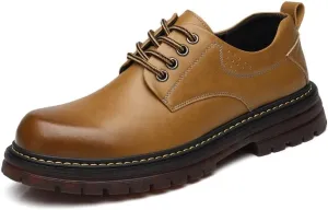 Men's Genuine Leather Platform Oxfords Men Classic Lace-up Shoes Formal Tuxedo Shoes Wingtip Brogue Oxfords for Men