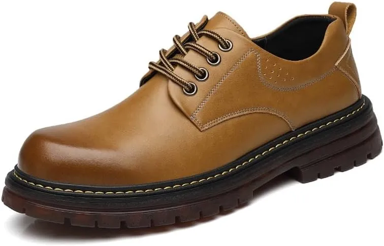 Men's Genuine Leather Platform Oxfords Men Classic Lace-up Shoes Formal Tuxedo Shoes Wingtip Brogue Oxfords for Men