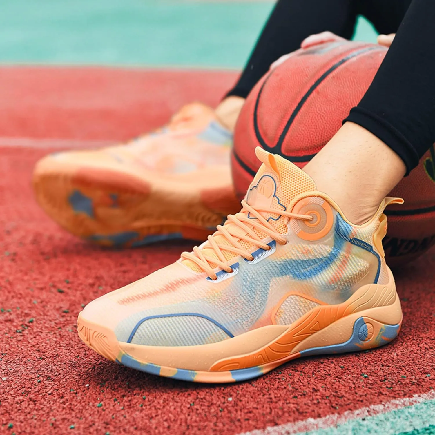 Men's High Top Graffiti Anti Slip Basketball Shoes, Arch Supported Casual Sports Shoes, Men's Breathable Running Shoes, Fitness Cushioning Training Shoes