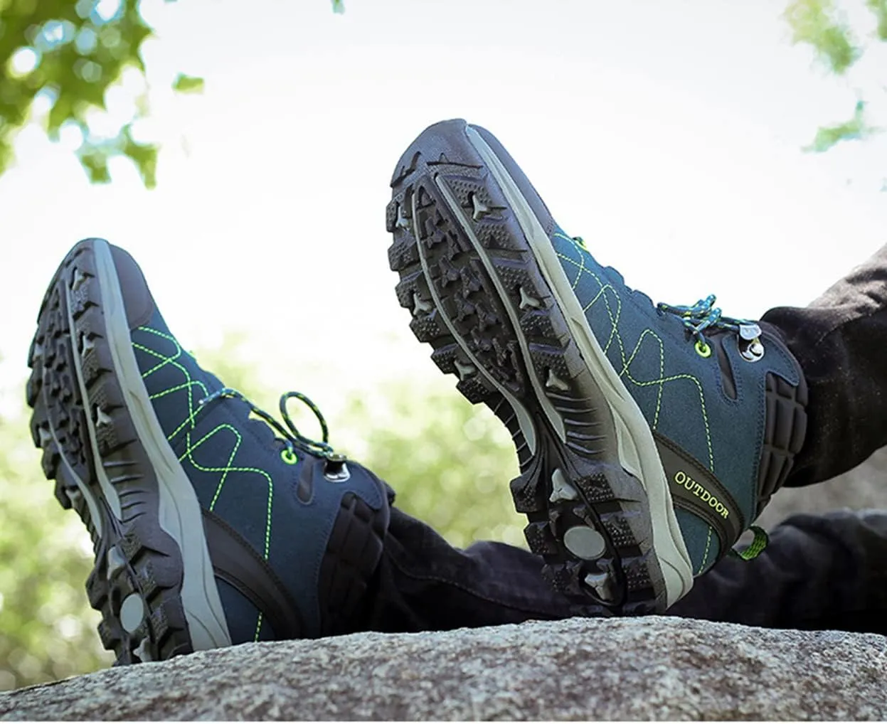 Men's Hiking Shoes Waterproof Anti Slip Hiking Boots Outdoor Lightweight Trekking Sneakers