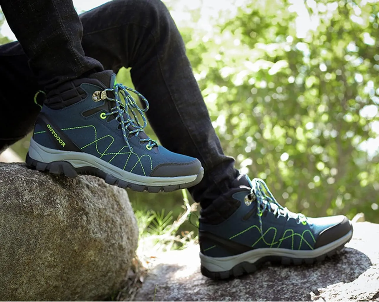 Men's Hiking Shoes Waterproof Anti Slip Hiking Boots Outdoor Lightweight Trekking Sneakers