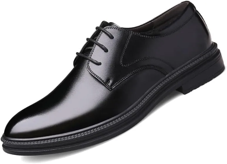 Men's Lace-Up Formal Dress Shoes Genuine Leather Oxfords Comfortable Derby Shoes for Men