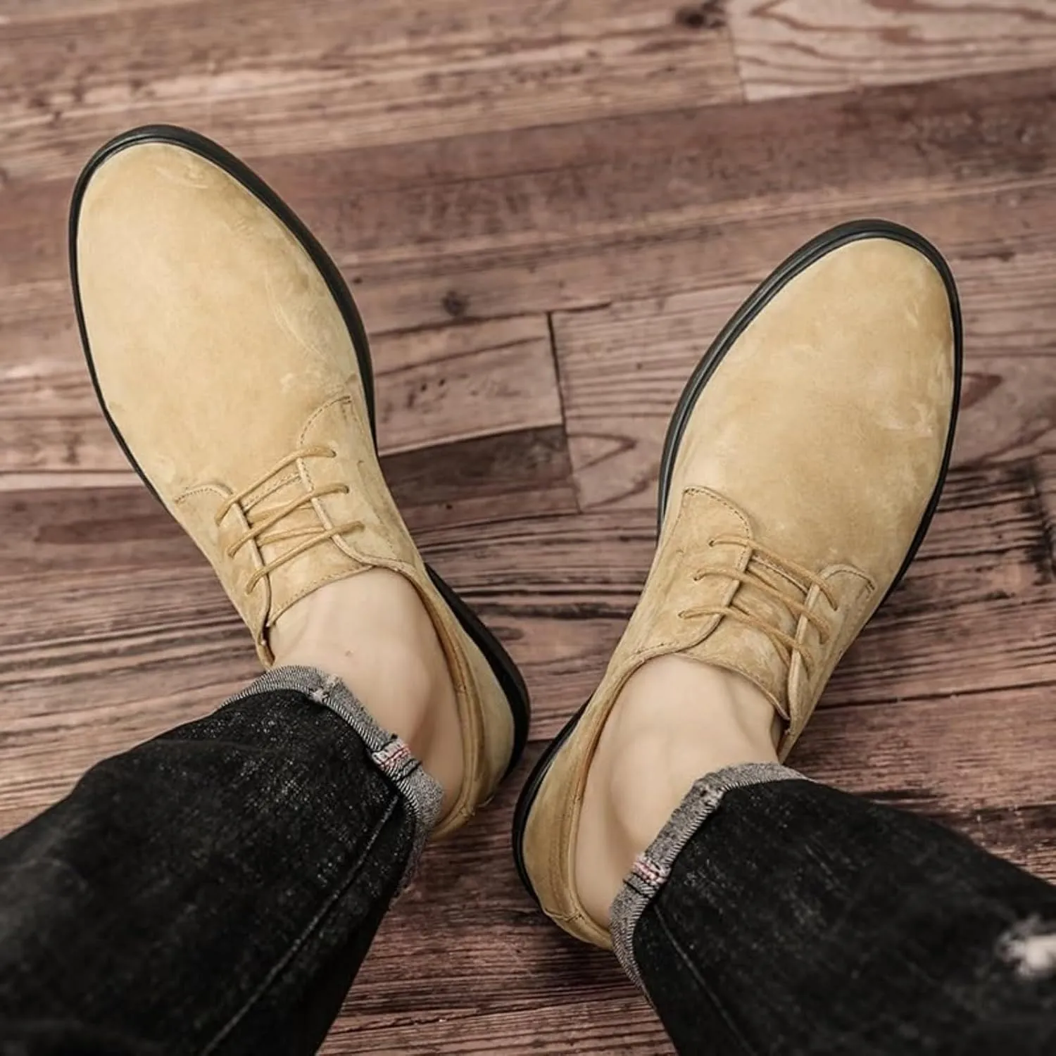 Men's Leather Lace Up Platform Work Oxfords Formal Business Oxford Shoes Men's Classic Lace Up Oxfords Dress Shoes Faux Patent Leather