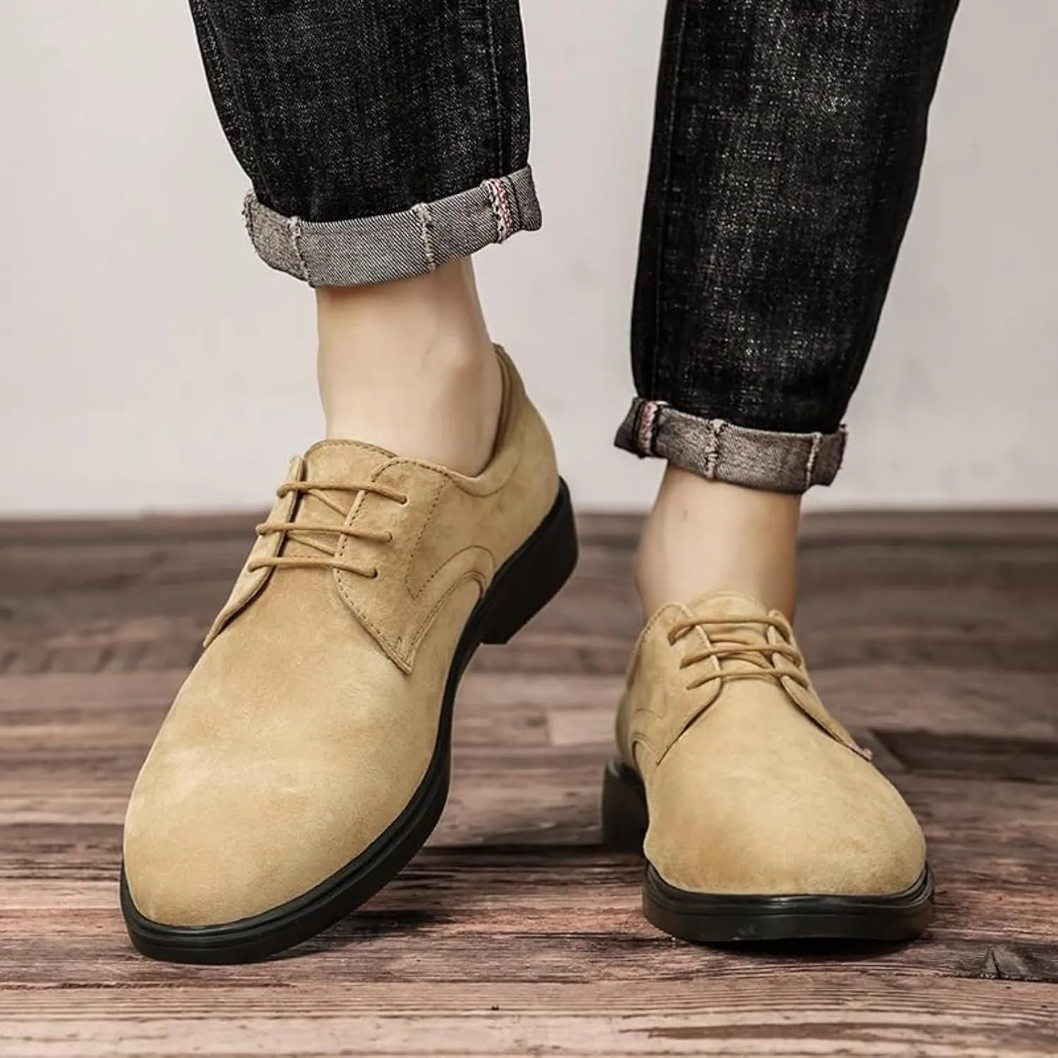 Men's Leather Lace Up Platform Work Oxfords Formal Business Oxford Shoes Men's Classic Lace Up Oxfords Dress Shoes Faux Patent Leather