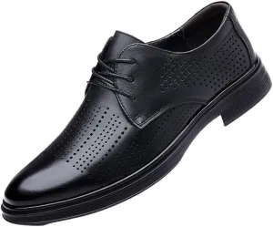Men's Leather Wedding Sneakers Shoes Comfortable Low Top Breathable Work Mesh Shoes