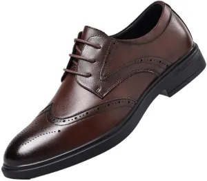 Men's Oxford Shoes Polished Cap Toe Dress Shoes for Professional Occasions, Breathable Leather Lace-Up Design, Ideal for Office Wedding Black Tie Events
