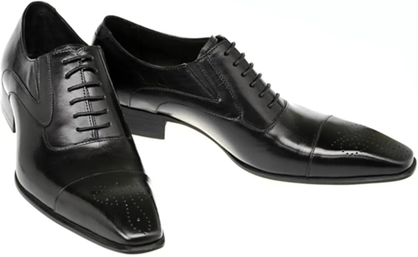 Mens Oxfords Dress Shoes Mens Formal Derby Brogue Shoes Business Square Toe Shoes Classic Wedding Shoes