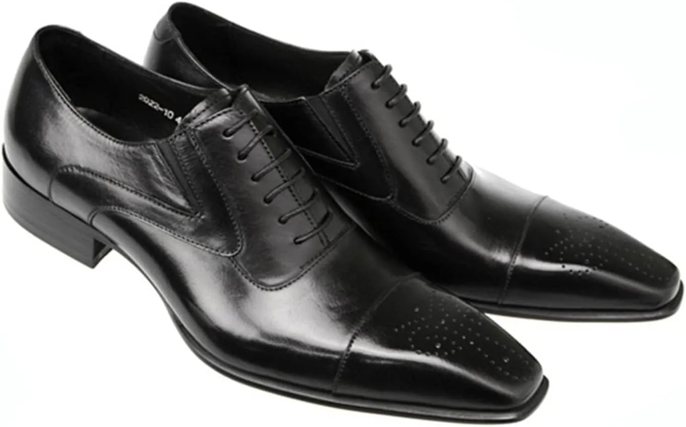 Mens Oxfords Dress Shoes Mens Formal Derby Brogue Shoes Business Square Toe Shoes Classic Wedding Shoes
