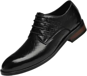 Mens Oxfords Shoes Outdoor Business Classic Lace Up Low Top Leather Slip On Pointed Toe Classic Formal Business Shoes