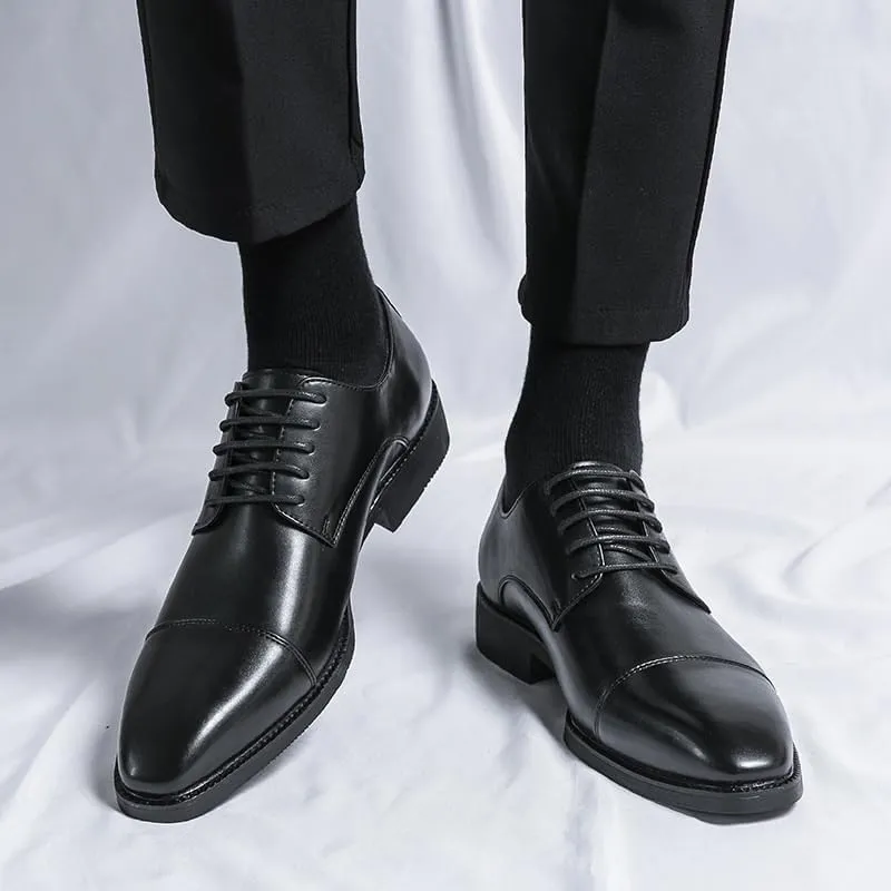 Men's Patent Leather Oxford Shoes Men Comfortable Classic Pointed Toe Gradient Design Tuxedo Shoes Breathable Leather Wingtip Brogue Oxfords