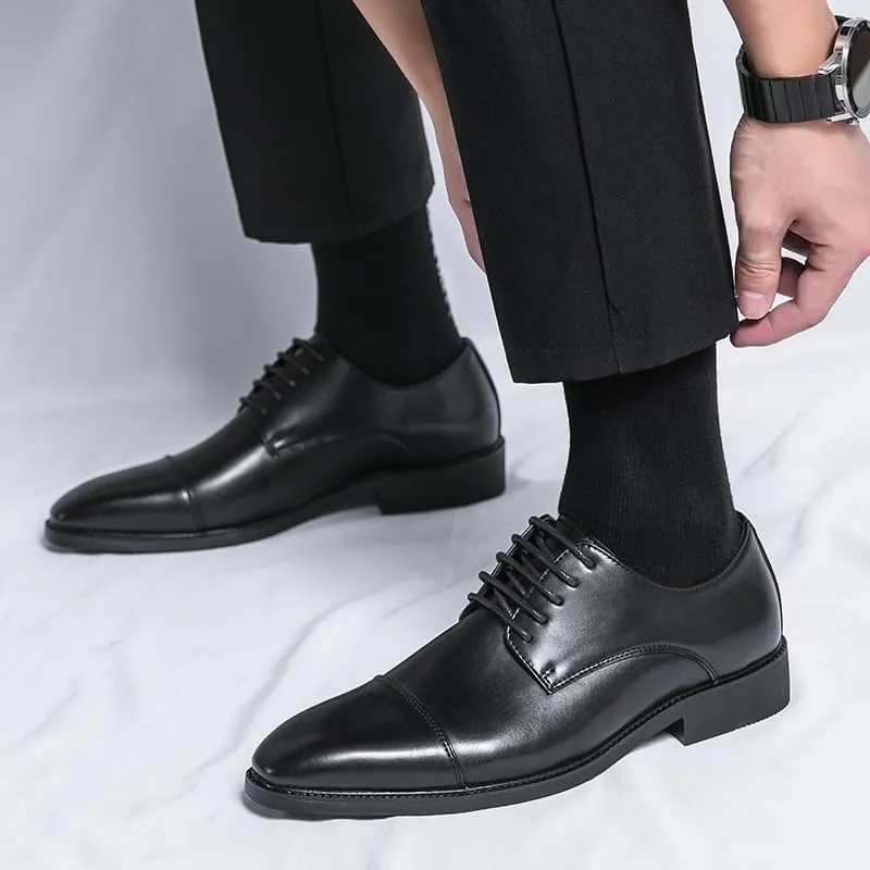 Men's Patent Leather Oxford Shoes Men Comfortable Classic Pointed Toe Gradient Design Tuxedo Shoes Breathable Leather Wingtip Brogue Oxfords