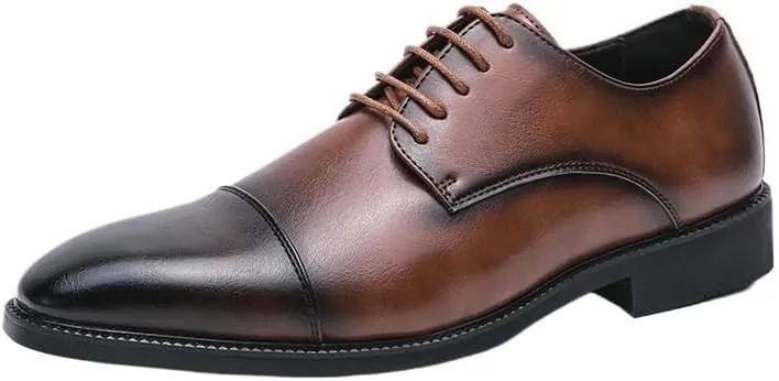 Men's Patent Leather Oxford Shoes Men Comfortable Classic Pointed Toe Gradient Design Tuxedo Shoes Breathable Leather Wingtip Brogue Oxfords