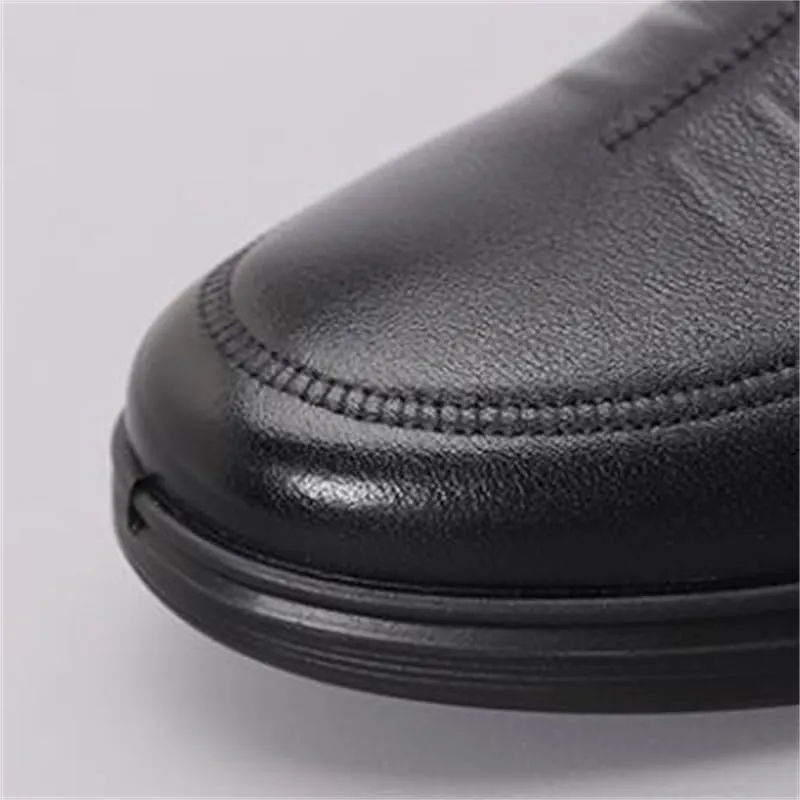 Men's Premium Leather Casual Slip on Loafers Breathable Driving Shoes Classic Lace-up Formal Men Slip Resistant Work Oxford