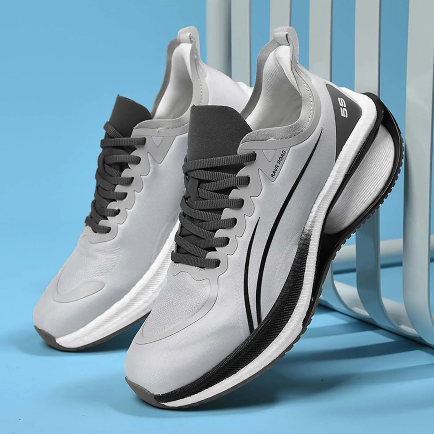 Men's Road Running Shoes Lightweight Breathable Fashion Sneakers Indoor Outdoor Slip Cushioned Training Sports Running Shoes Outdoor Casual Walking Shoes