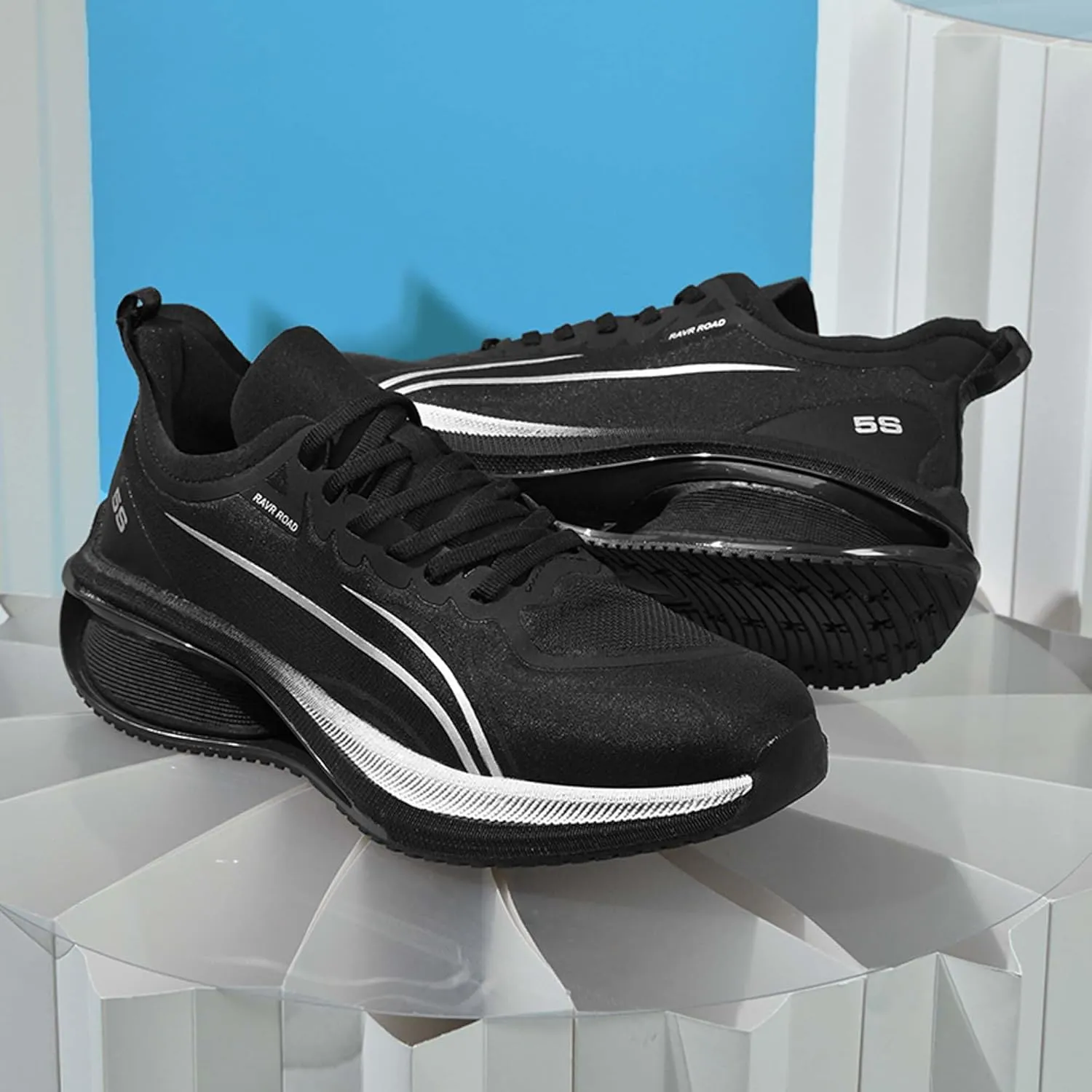 Men's Road Running Shoes Lightweight Breathable Fashion Sneakers Indoor Outdoor Slip Cushioned Training Sports Running Shoes Outdoor Casual Walking Shoes
