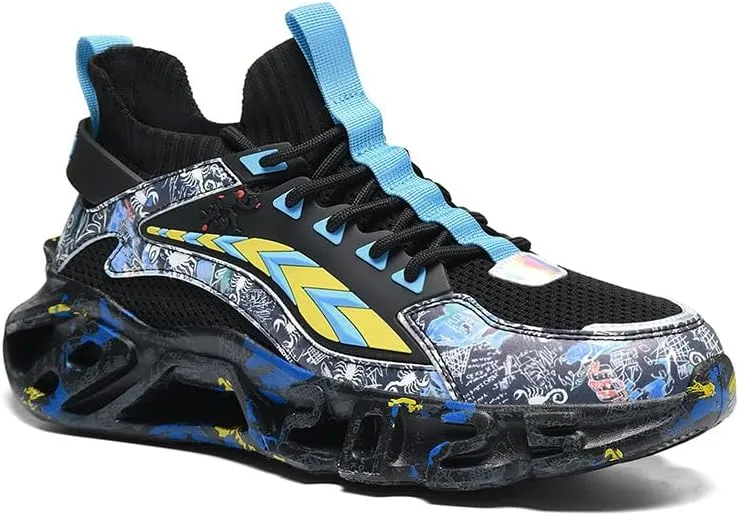 Men's Running Shoes - Lightweight Athletic Sneakers - Breathable Mesh Walking Shoes for Men - Non-Slip Cushioned Comfortable Running Footwear for Outdoor Sports