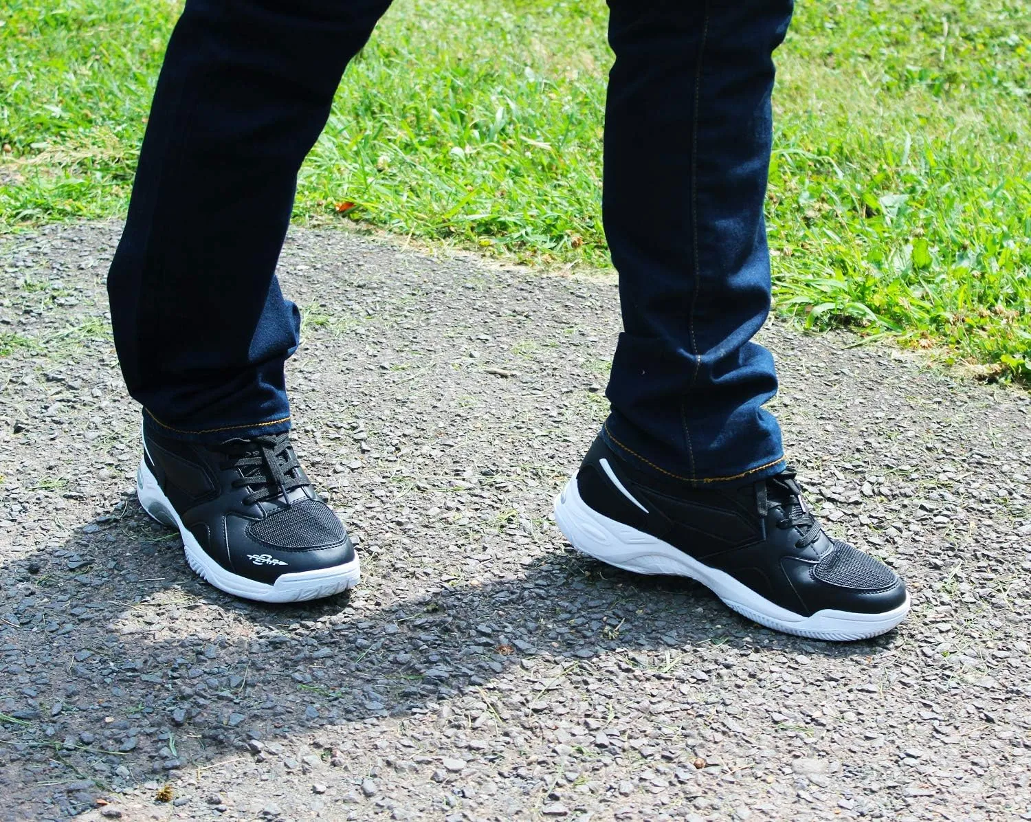 Mens Walking Shoes with High Arch Support, Orthopedic Sneakers with 4 Suppotive Insoles, Cushioned Athletic Running Shoes for Men, Comfortable Work Shoes - (Black, White)