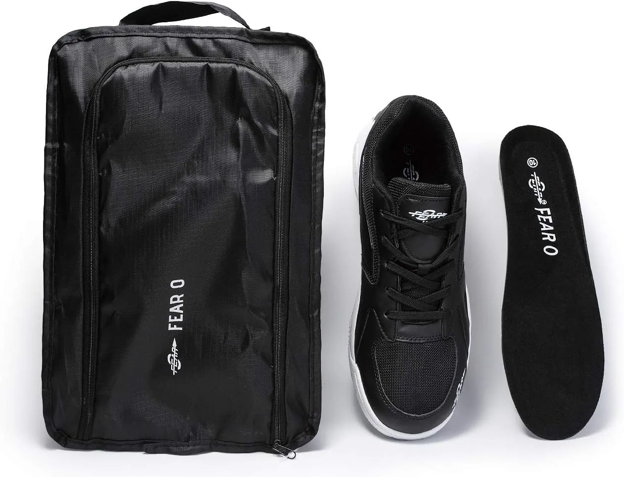 Mens Walking Shoes with High Arch Support, Orthopedic Sneakers with 4 Suppotive Insoles, Cushioned Athletic Running Shoes for Men, Comfortable Work Shoes - (Black, White)