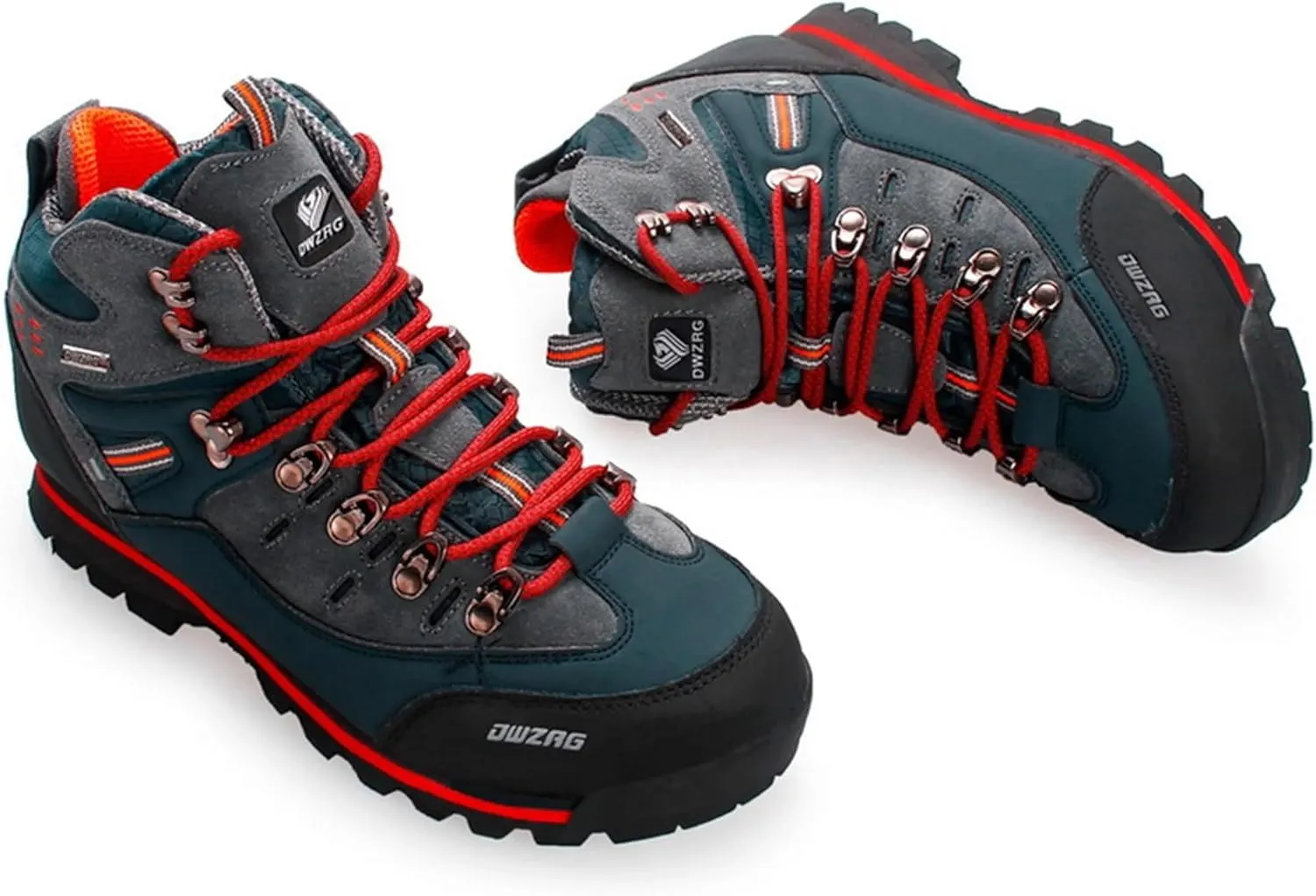 Men's Waterproof Leather mid Hiking Boots Outdoor Non-Slip Lightweight Trekking Sneakers