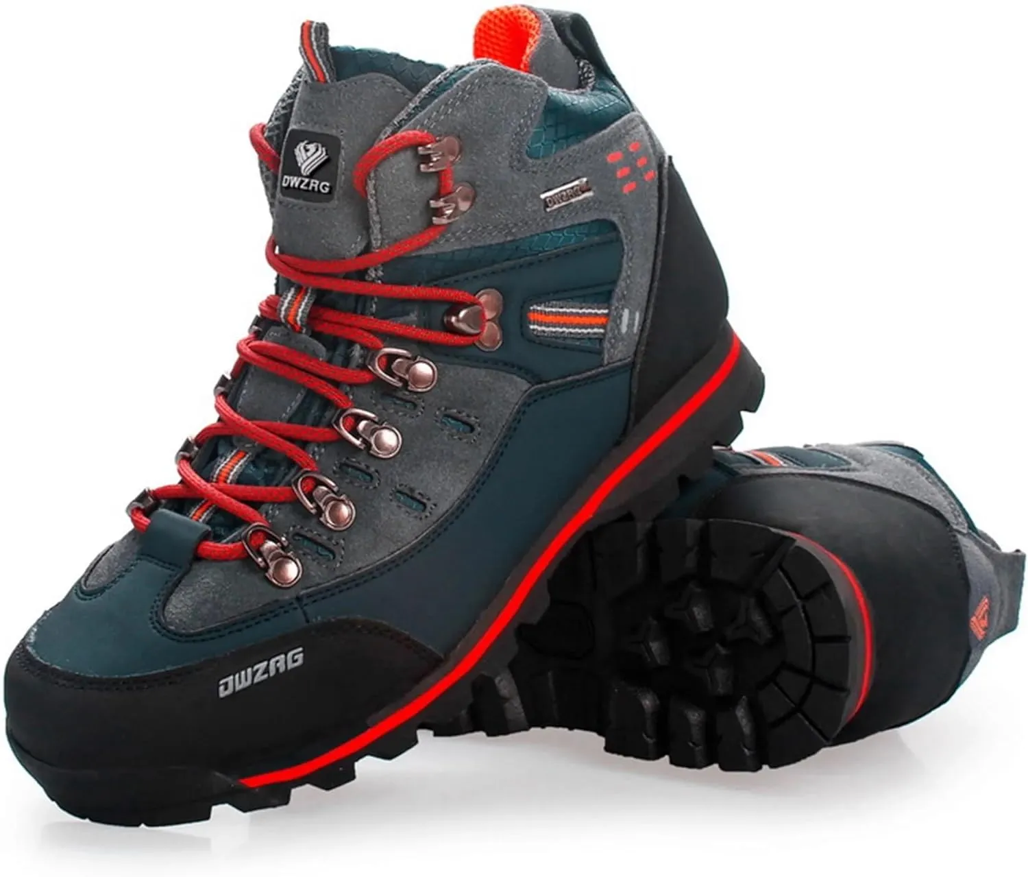 Men's Waterproof Leather mid Hiking Boots Outdoor Non-Slip Lightweight Trekking Sneakers