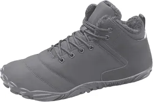 Mens Work Boots Slip On Hiking Sneakers Shoes with Fur Lined Working Shoes for Women Non-Slip Wide Outdoor Shoes Slip on Loafers Hike Grounded Footwear