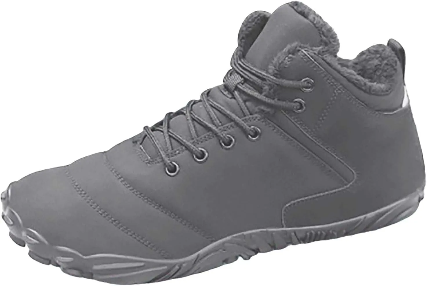 Mens Work Boots Slip On Hiking Sneakers Shoes with Fur Lined Working Shoes for Women Non-Slip Wide Outdoor Shoes Slip on Loafers Hike Grounded Footwear