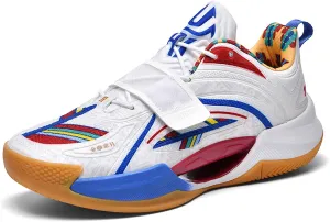 Neutral Fluorescent Basketball Shoes Fashion High Top Sneakers Breathable Anti-Slip Running Trainers Lightweight Breathable Outdoor Fitness Walking Jogging Shoes
