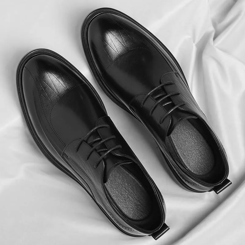 Oxford Shoes for Men Genuine Leather Lace-Up Men Dress Shoes Comfortable Formal Business Derby Shoes